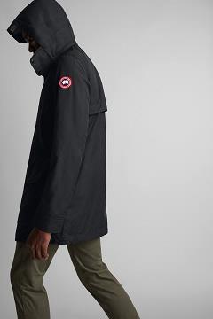 Chamarras Canada Goose Hombre México - Crew Trench Rompevientos Negros ND8265704